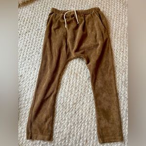 NWT The Simple Folk brown terry panda pants size 3-4